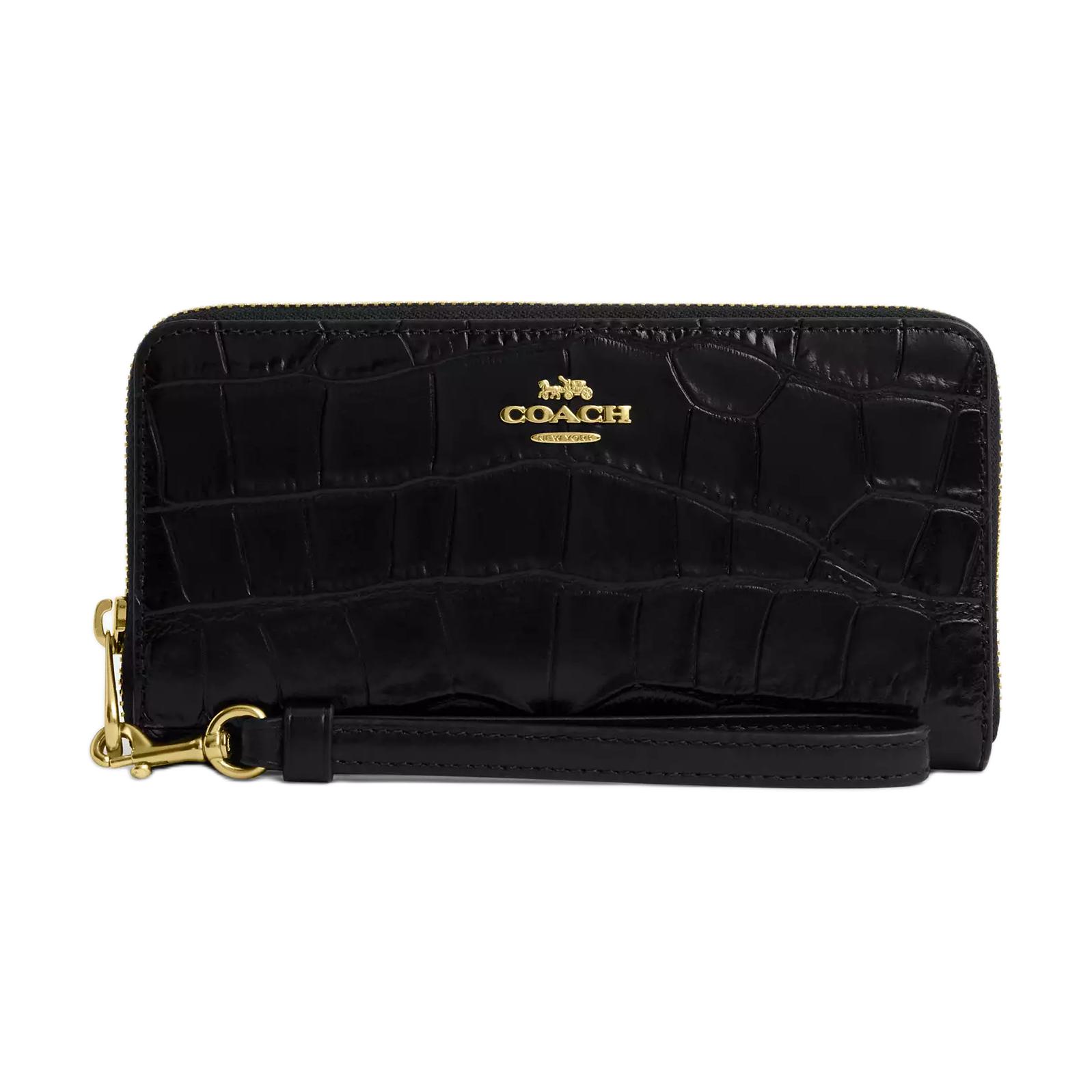 

Новый женский кошелек COACH из кожи с тиснением под крокодила, черный CT083-IMBLK 19.1*2.5*9.9CM