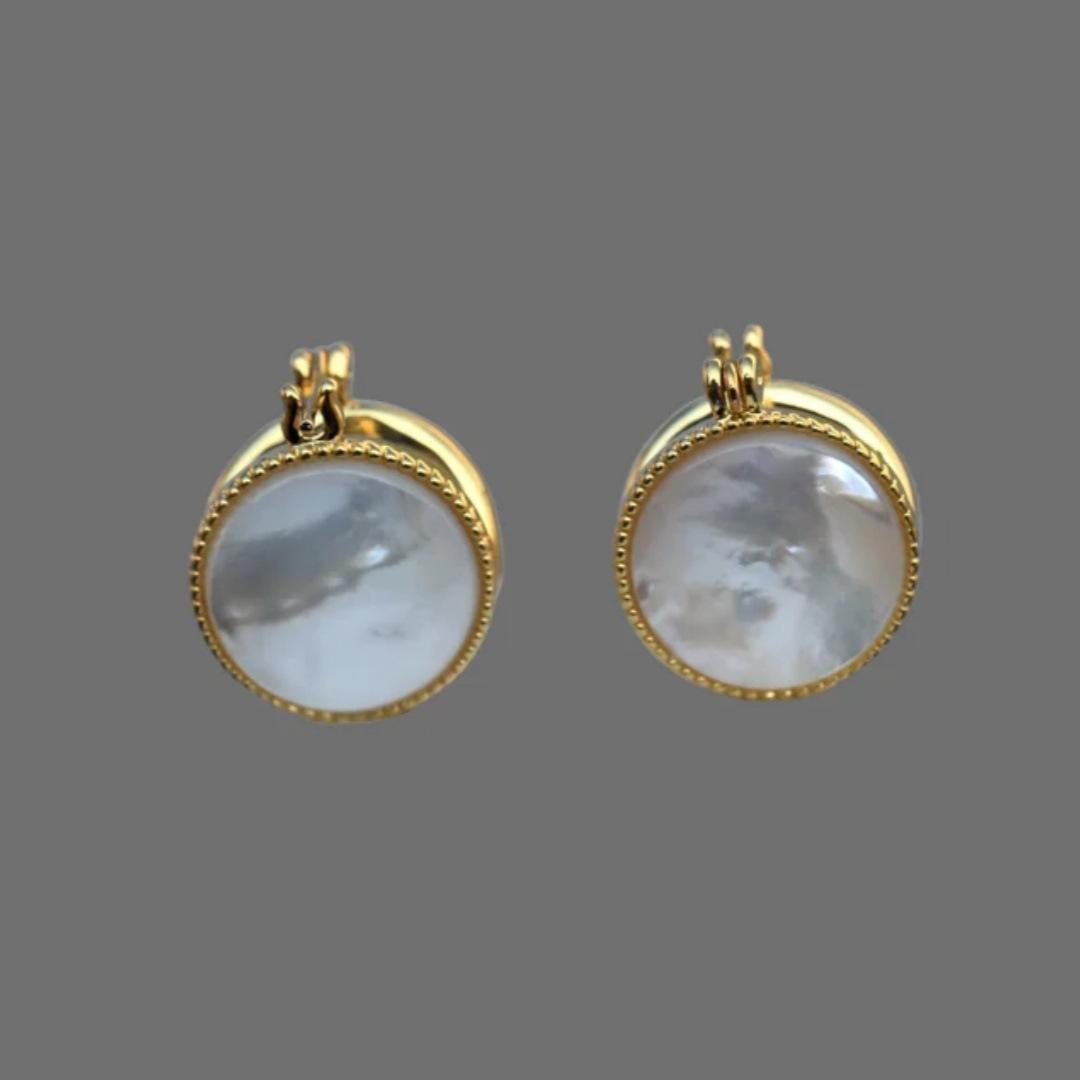 

Luxury Gold Color Inlaid White Stone Round Dangle Earring for Women Trendy Party Engagement Wedding Earrings Jewelry