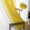 Rideaux Voilages Texturés à Rayures Jaunes pour Décoration de Salon Rideaux de Fenêtre pour Cuisine Rideaux Tulle Voile Organza