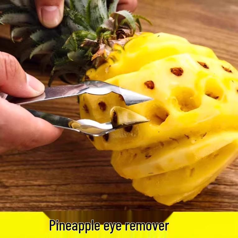 Stainless Steel Pineapple & Sugarcane Peeler: Fruit Eye Remover & Cutter Tool