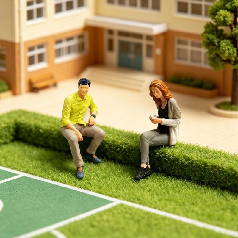 Decorative Resin Miniature People Models 1:64 Size Sitting Figure Sculpture Suitable for DIY Projects & Family Activity