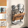 Suction Cup Lid Placer No Punching Wall Hanging Kitchen Rack Multifunctional Cutting Board Rack Powerful Lid Rack