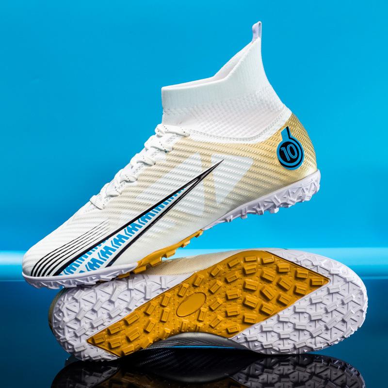 Football shoes men's high-top long nails lawn broken nails youth student competition training shoes