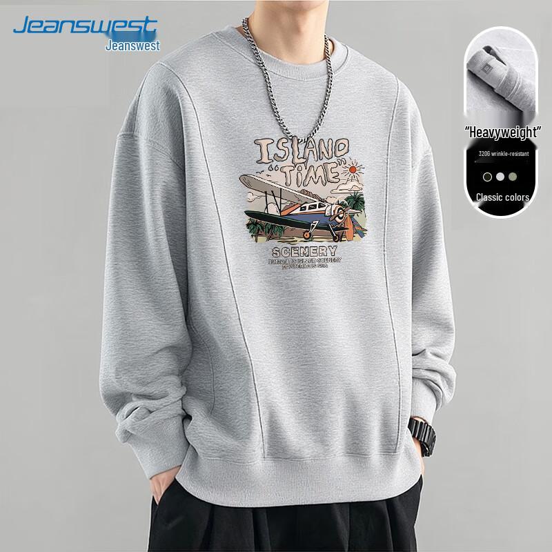 JEANSWEST Men's 2025 Autumn Air Layer Round Neck Sweatshirt