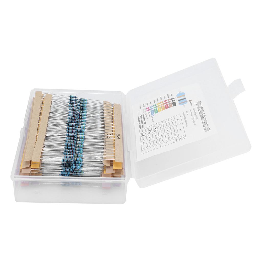 600Pcs Resistor Assortment Kit 30 Values 1percent Metal Film Resistance Components 1 4W 10 Ohm 1M Ohm