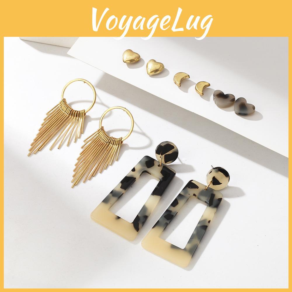 Elegant Retro Acrylic Earrings With Geometric Design For Women Perfect Gift