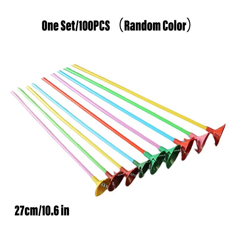 

100 Balloons Pcs Holder Sticks Birthday Party Decorations Supplies Accessory 27cm/10.63in