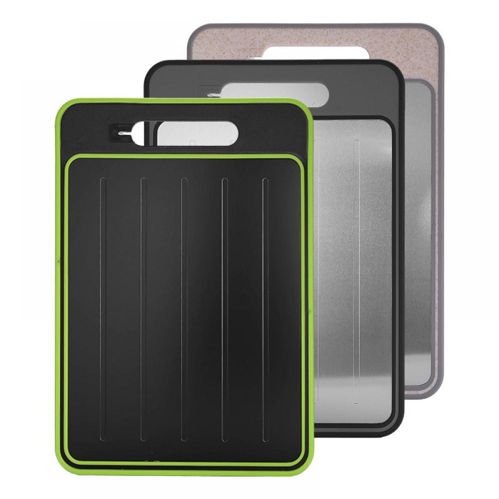 Multifunctional Cutting Board With Knife Sharpener Garlic Grater Double-Sided Non-Slip Chopping Board Defrosting Plate Alloy Aluminum Kitchen
