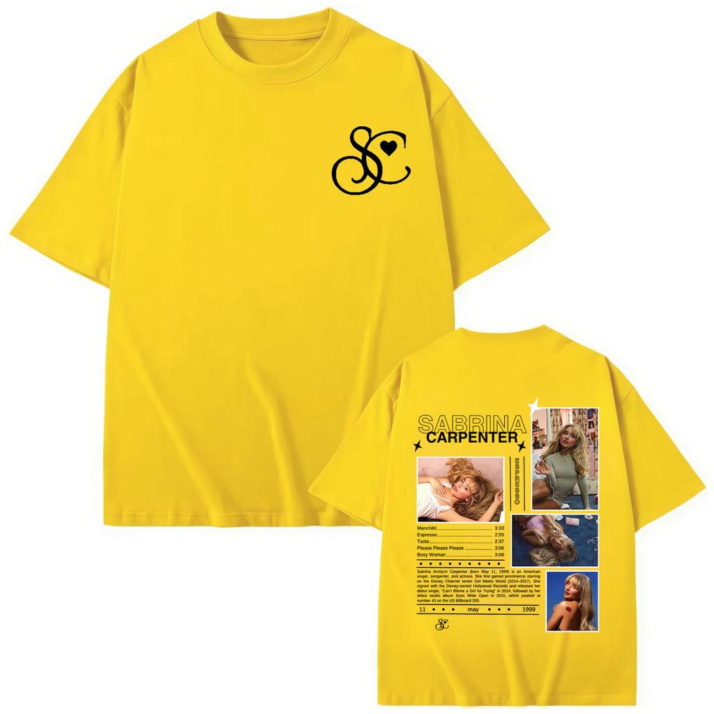 Singer Sabrina Carpenter Merch T-shirt Men Women Fashion Aesthetic Short Sleeve T-shirts High Quality Cotton Oversized T Shirts