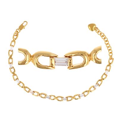 [R3484] - Vergoldetes Armband 'Sissi' weißgold - 4 mm