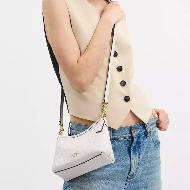 Coach Laurel Cow Leather Crossbody Handbag, Shoulder Bag Small Women's Chalk White CBH16-IMCHK
