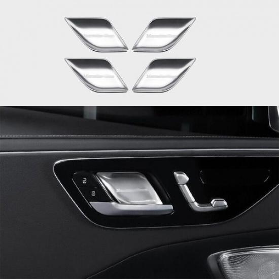 Fit For Benz EQE EQS - Silver Titanium Inner Door Bowl Cover Trim 4PCS