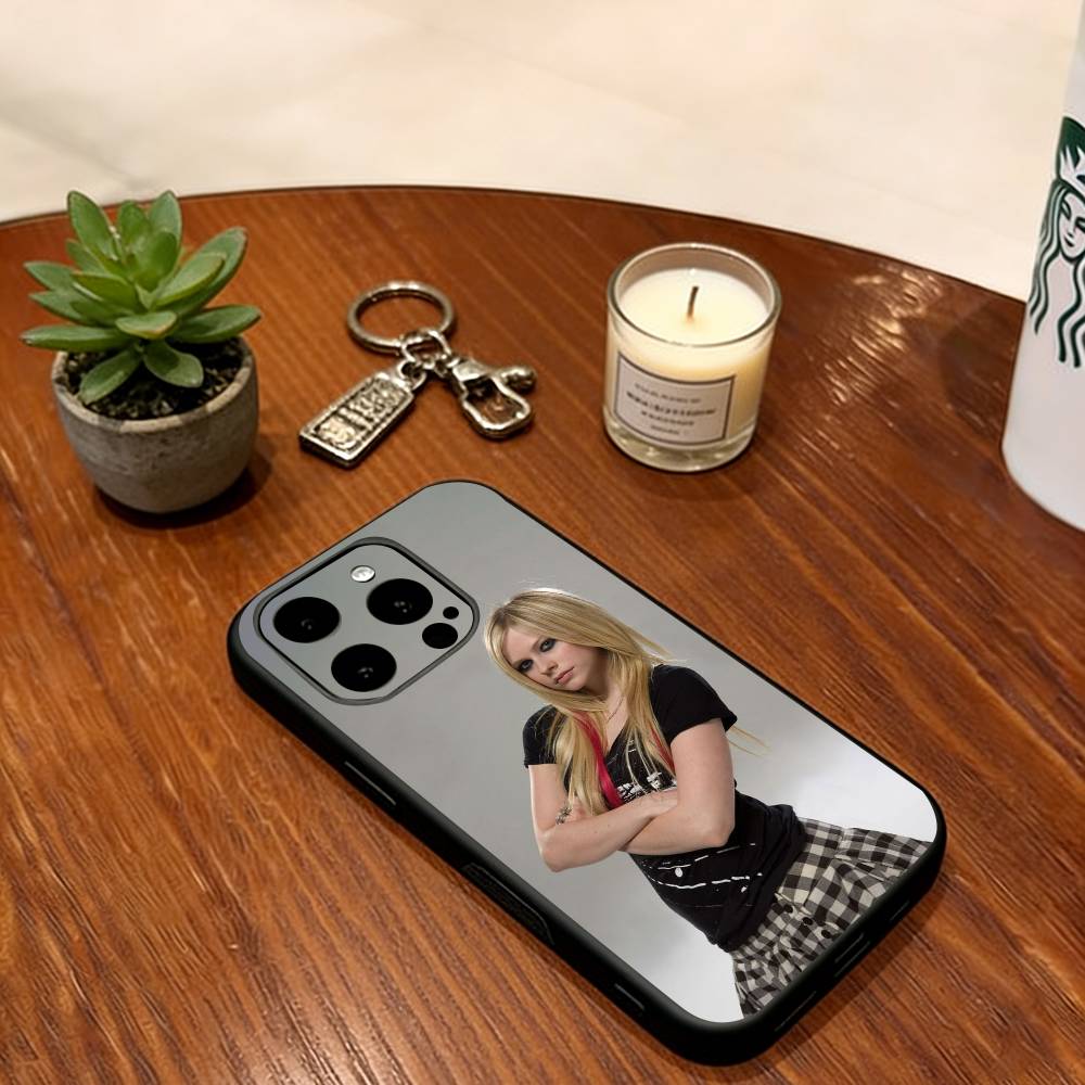 Avril Ramona Lavigne Telefoonhoesje Voor iPhone 17, 16,15,14,13,12,11 Plus,Pro Max, Anderen Siliconen Zwart Zacht Hoesje