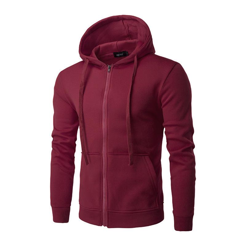 Unisex Solid Color Fleece Hoodie Cardigan - Autumn/Winter Zipper Sweatshirt, 15 Colors Available