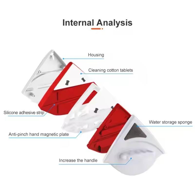 Double-sided Magnetic Glass Cleaning Brush with Strong Magnet for Home High-rise Window Cleaning - Easy To Use and Clean