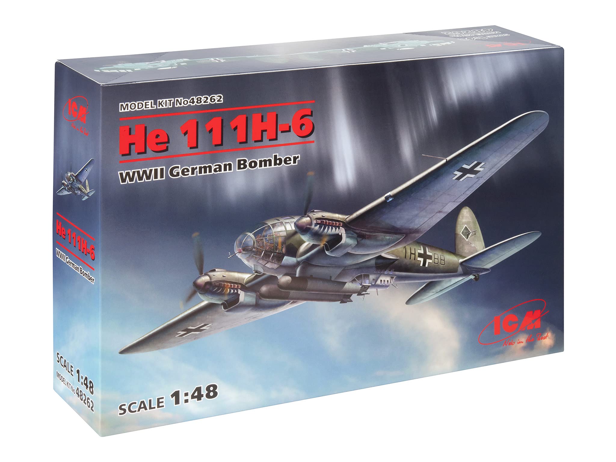

ICM scale German Air Force Heinkel He 111 Bomber Plastic Model Kit 48262 1/48 H-6