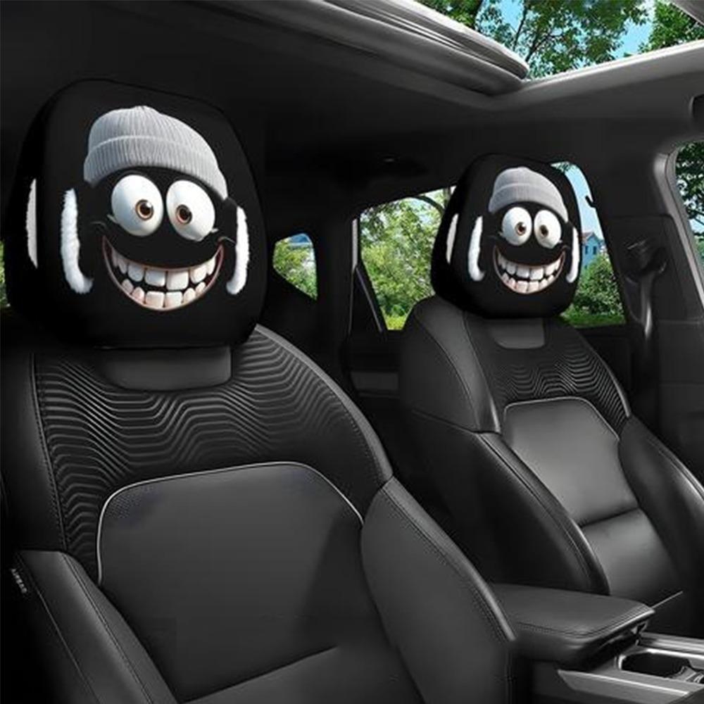 

2Pcs Universal Car Seat Cover Breathable Elastic Car Headrest Cover Dust-proof Santa Claus Car Seat Headrest