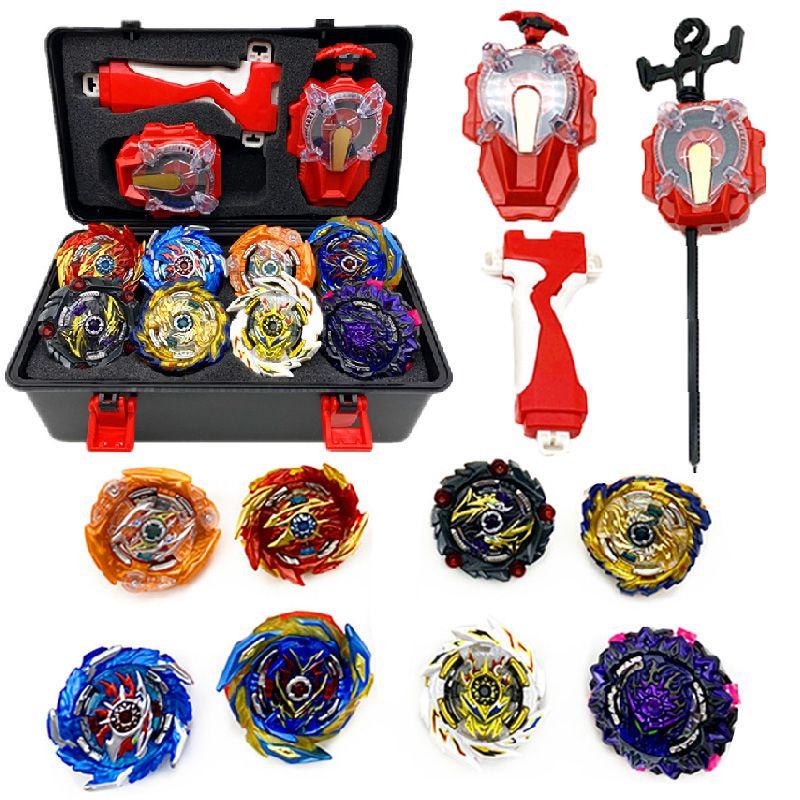 Super King 8-teiliges Gyro Burst Beyblade-Set mit funkelndem Launcher und Aufbewahrungsbox