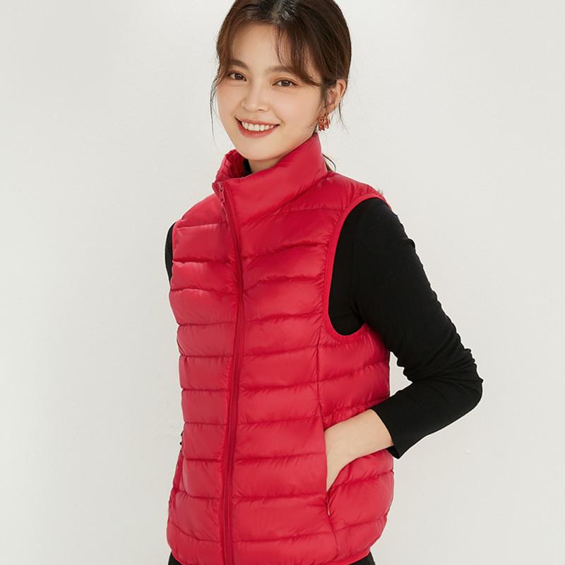 Thin Down Jacket Vest Women's New Autumn and Winter 2024 90 White Duck Down Vest Stand-up Collar Short Vest Tide