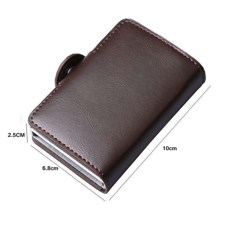 Men Genuine Leather Business Credit Card Holder Money Clip Cash Holder Wallet Purse