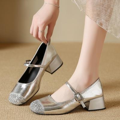 Chaussures tendance pour femmes, Mary Janes, talons hauts, élégantes, à brides et à boucle, talons carrés