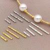 50pcs 18K Copper Plated True Golden Thick Silvery Platinum Batch Flower Connection Tube, DIY Bracelet Jewelry Making Accessories