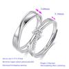 1 Pair Twist Copper Plated Platinum Resizeable Couple Rings Men Women Adjustable Overlap Opening Finger Jewelry