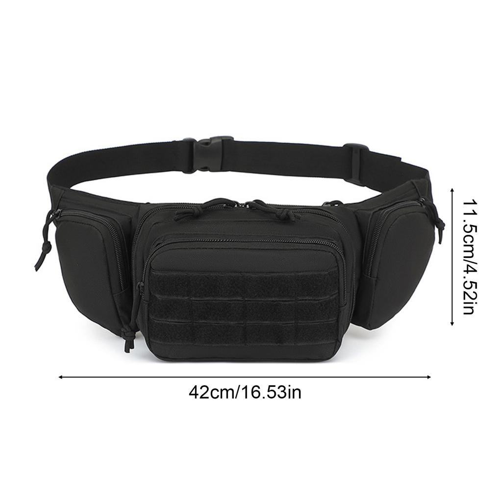 Men's Tactical-Waist Bag High-Density Nylon Fiber Outdoor Sports Durable Storage With Adjustable Strap