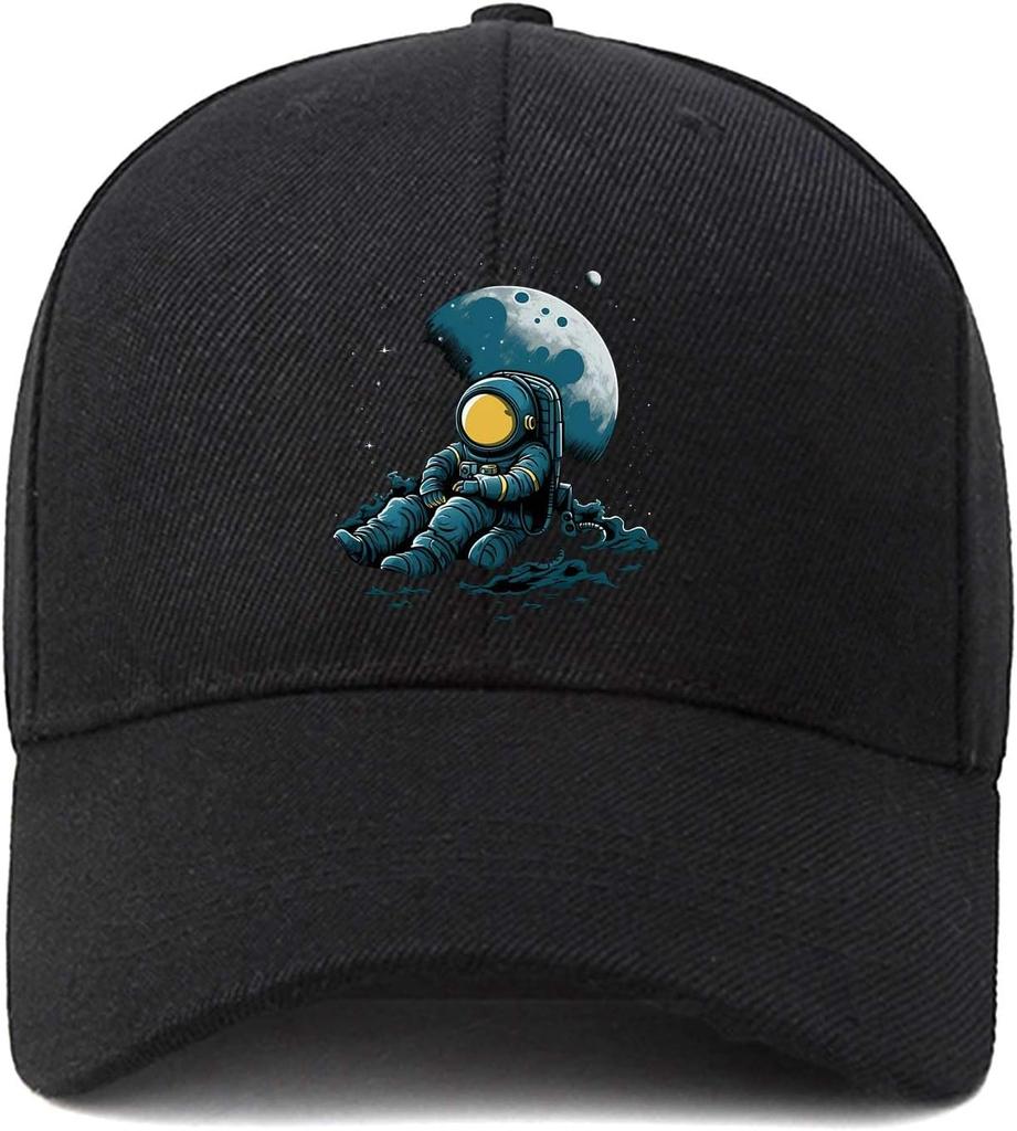 Astronaut Moon Relaxing Space Baseball Cap Polyester Casual Adjustable Adult Hat