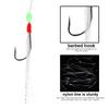 25pcs Luminous Bead Steel Hook Nylon Line Fishing Rig Tackle Accessory