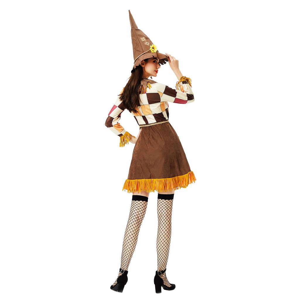 Halloween Kostüm für Erwachsene Hexe Rock Hexenkostüm Vogelscheuche Cosplay Karneval Tanzparty Clown