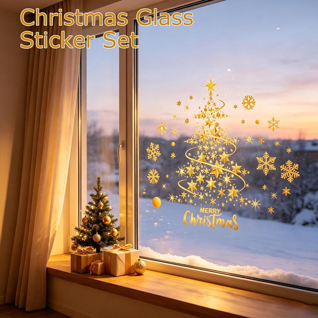 Christmas Window Clings Stickers Set for Holiday Home Decor