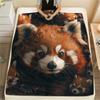 Rood Panda patroon Flanellen Deken, Hoge kwaliteit Comfortabel voor Alle Seizoenen, Woondecoratie, Warmte en Comfort, Perfect voor Cadeaus.