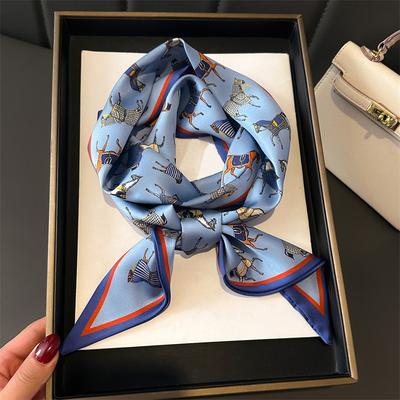 Luxry Horse Design Women Scarf Silk Scarf Handbag Handle Wrap Bag Ribbon Scarf Women Girls Head Hair Wrist Ribbon Scarf
