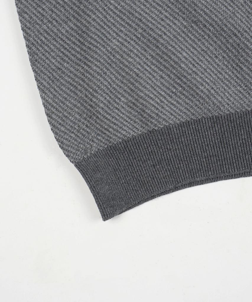 BIRBANTE Slant Washable Collared Knit - Gray