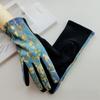 Oil Painting Print Touch Screen Gloves Thick Fleece Lining Art Printed Gloves  Retro Opera