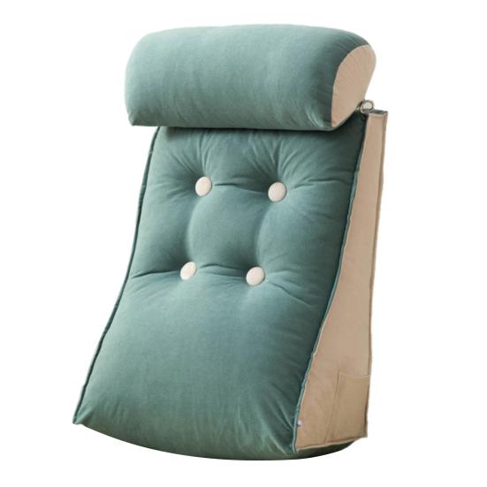 Bed Wedge Pillow for Sleeping Reading Acid Reflux Supportive Backrest Leg Neck Cushion with Side Pockets Multifunctional Sofa Pillow