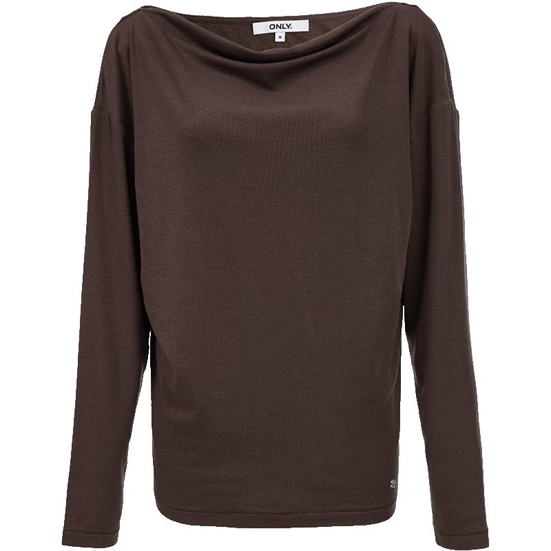

ONLY Women s Elegant Relaxed Boat Neck Long Sleeve Tee S