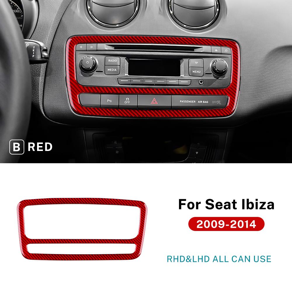 

For Seat Ibiza 6j 2009 2010 2011 2012 2013 2014 Real Soft Carbon Fiber Sticker LHD RHD Car Center Console CD Frame Panel Trim