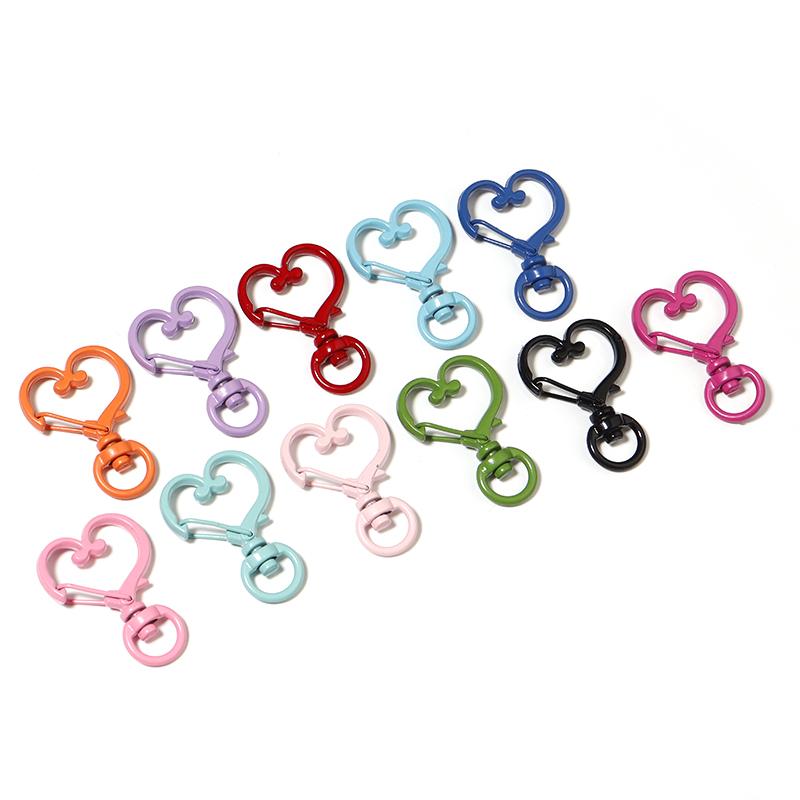 10 PCS/Lot Alloy Lobster Clasp Color of The Lacquer That Bake the Moon Heart Five-pointed Star Shape Diy Manual Connector Ring
