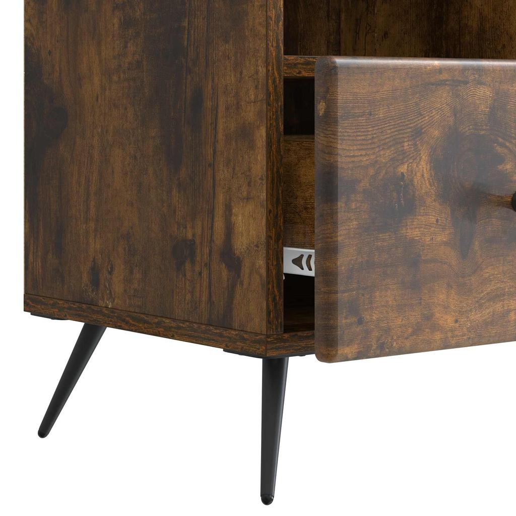 TV Stand Smoked Oak 102 x 34.5 x 50 cm Particleboard