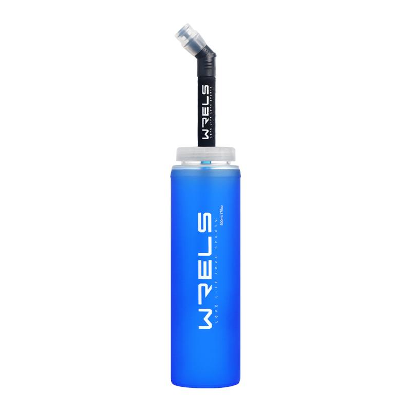 WRELS Sports TPU Collapsible Soft Water Bottle Hydration Pack Soft Flask Folding Water Bottles BPA-Free Sports Running Bottle