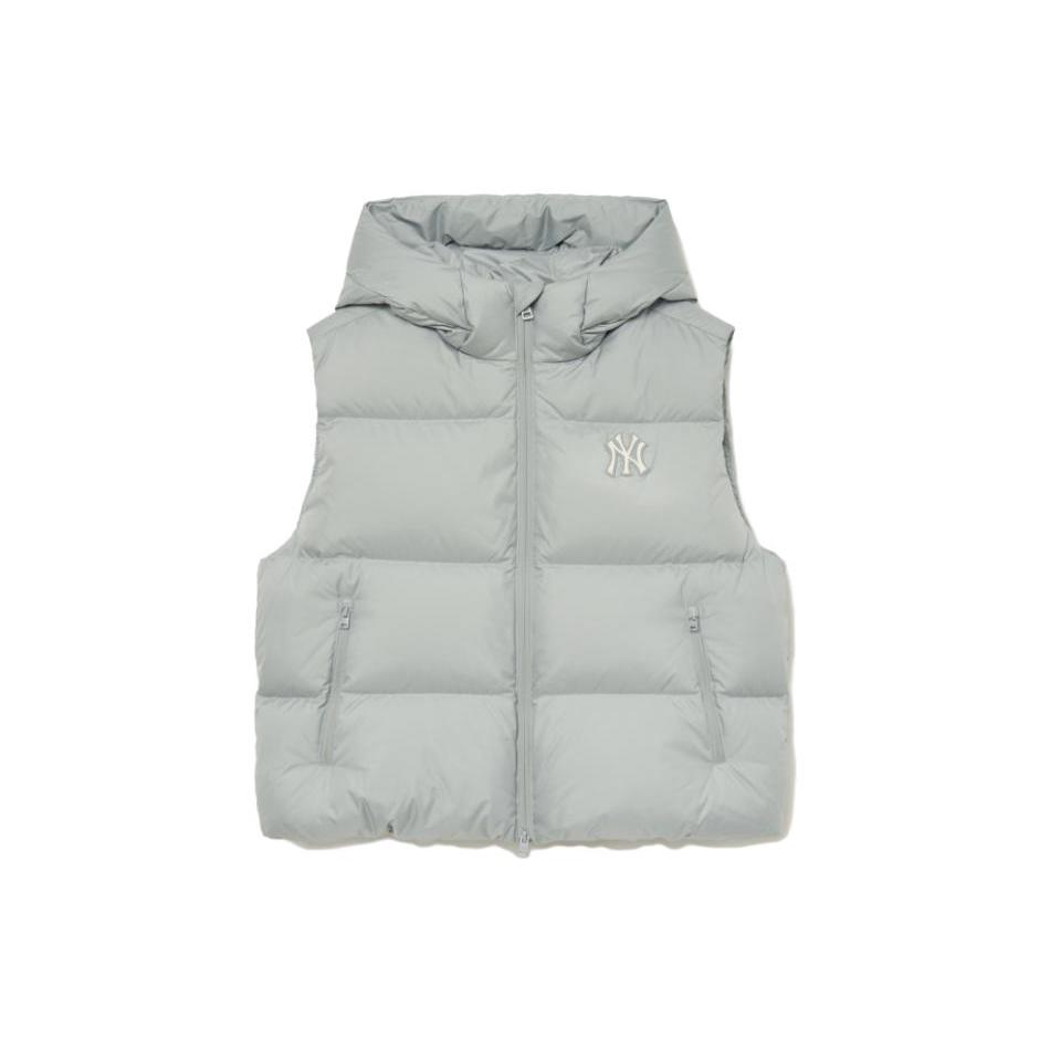 MLB Down Vests Unisex Gray Hooded Moderate 3ADVB0436-50GRS M