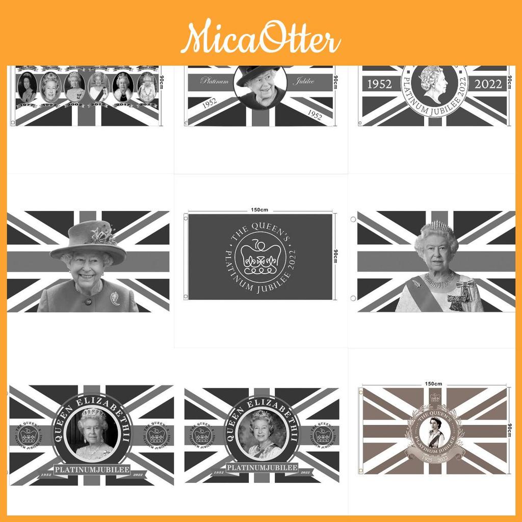 Elizabeth Ii Queen Memorial Flag Polyester Cloth For Tribute And Respect Decor