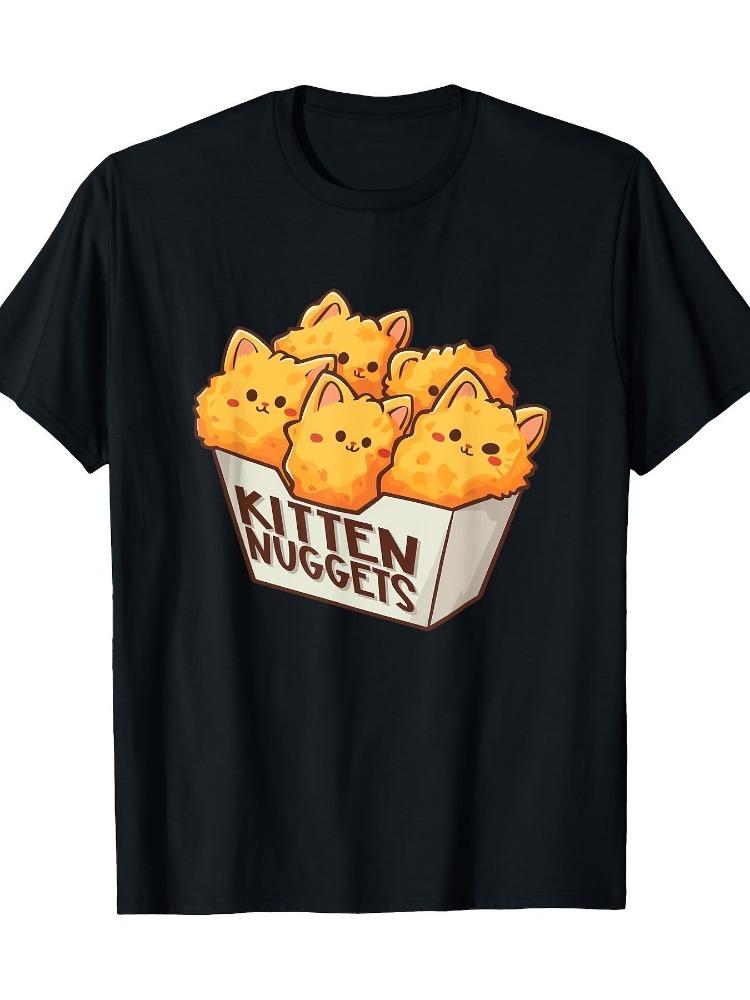 

Kitten Meatball TShirt Funny Cute Kawaii Cat Meatball Lover TShirt Casual Crewneck Cotton Shirt Soft TShirt Fun Print TShirt 4XL