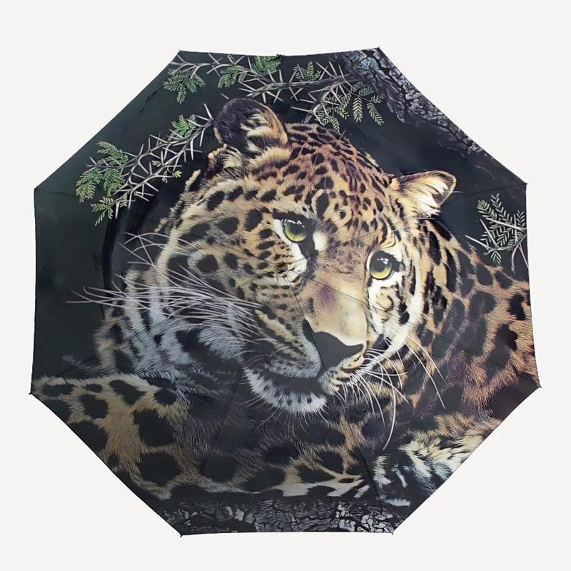 

1pc Leopard Print Folding Umbrella | Elegant Design, Fashionable Accessory, Durable Construction, Sturdy Ribs yy251107034