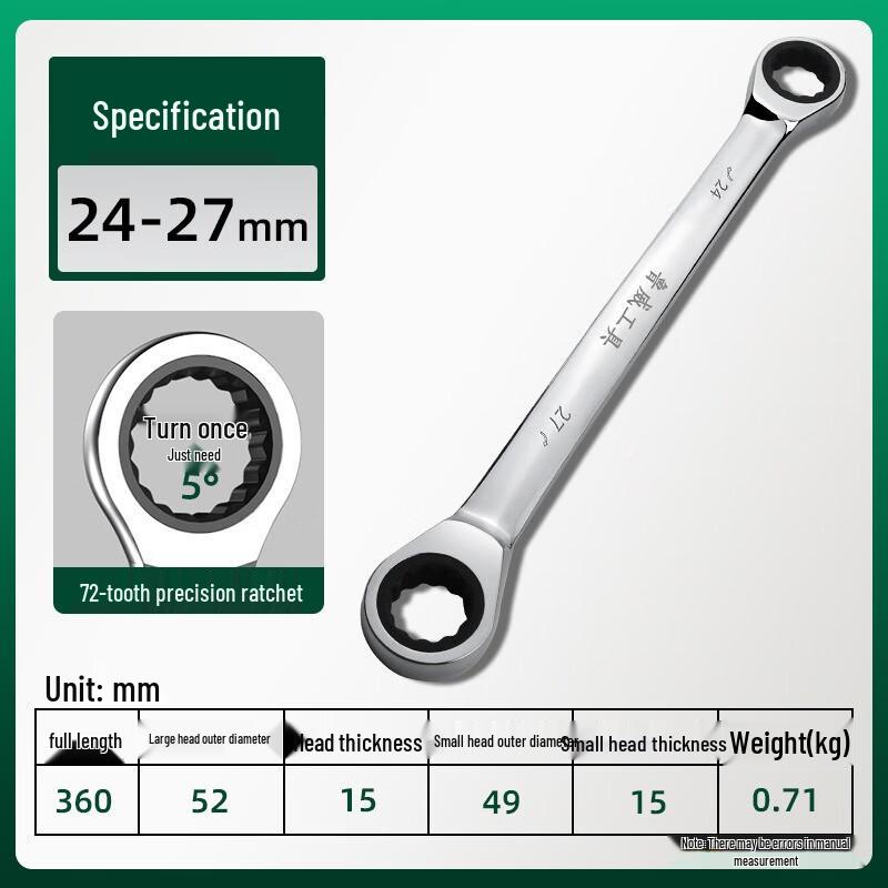 SMVP Double-Head Ratchet Wrench CN plug (adapter included)