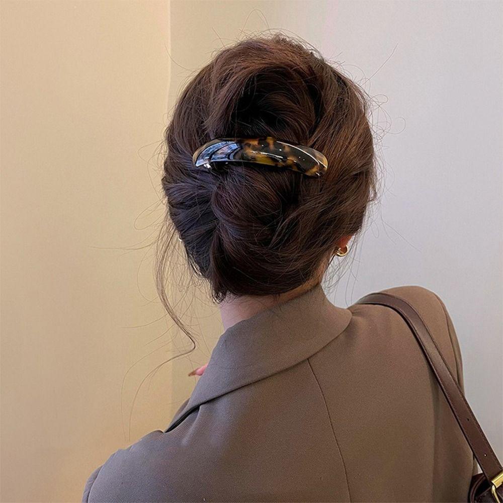 Elliptical Spring Clip PVC Large Hairpin Fashion Leopard Print Hair Clip  Female