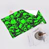 Impression Tête de Mort Lumineuse Nuit d'Horreur Halloween Serviette Visage Douce Séchage Rapide Piscine Bain Serviettes en Coton Absorbantes