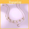 Unique Creative Alloy Necklace With Dazzling Star And Moon Details Perfect For Stylish Street Fashion